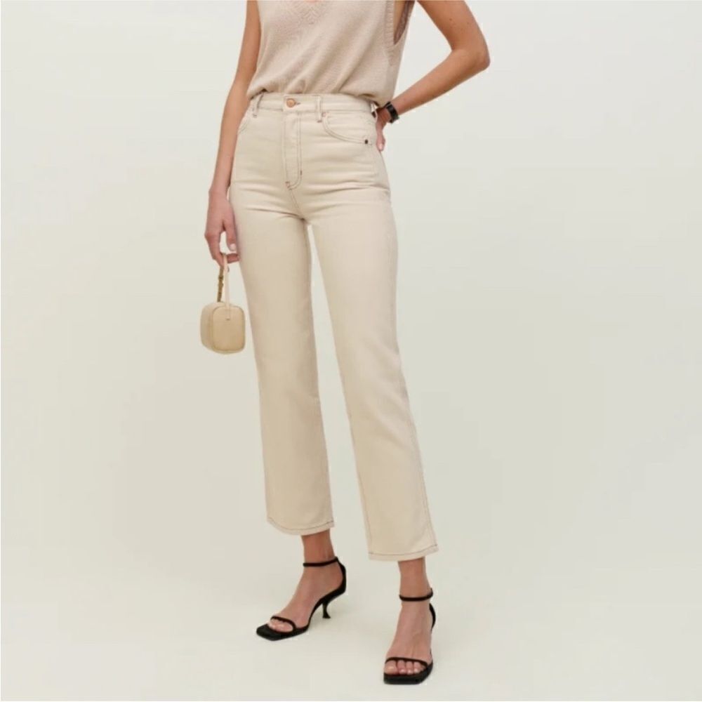 Reformation NWT Cowboy High Rise Straight Jeans in the color Almond size 23